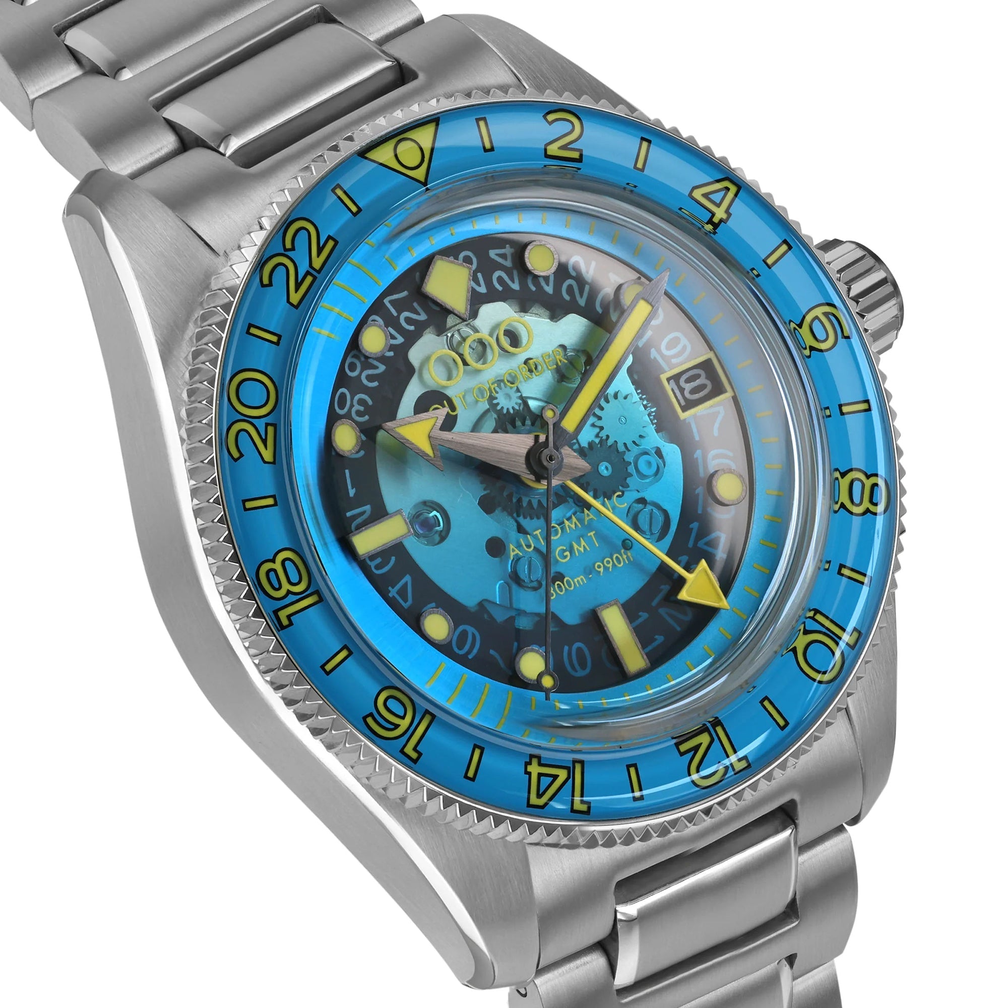 Out Of Order Shaker Angelo Azzuro Automatic GMT Limited Edition Watch OOO.001-25.AA.BAND.SS Image 3