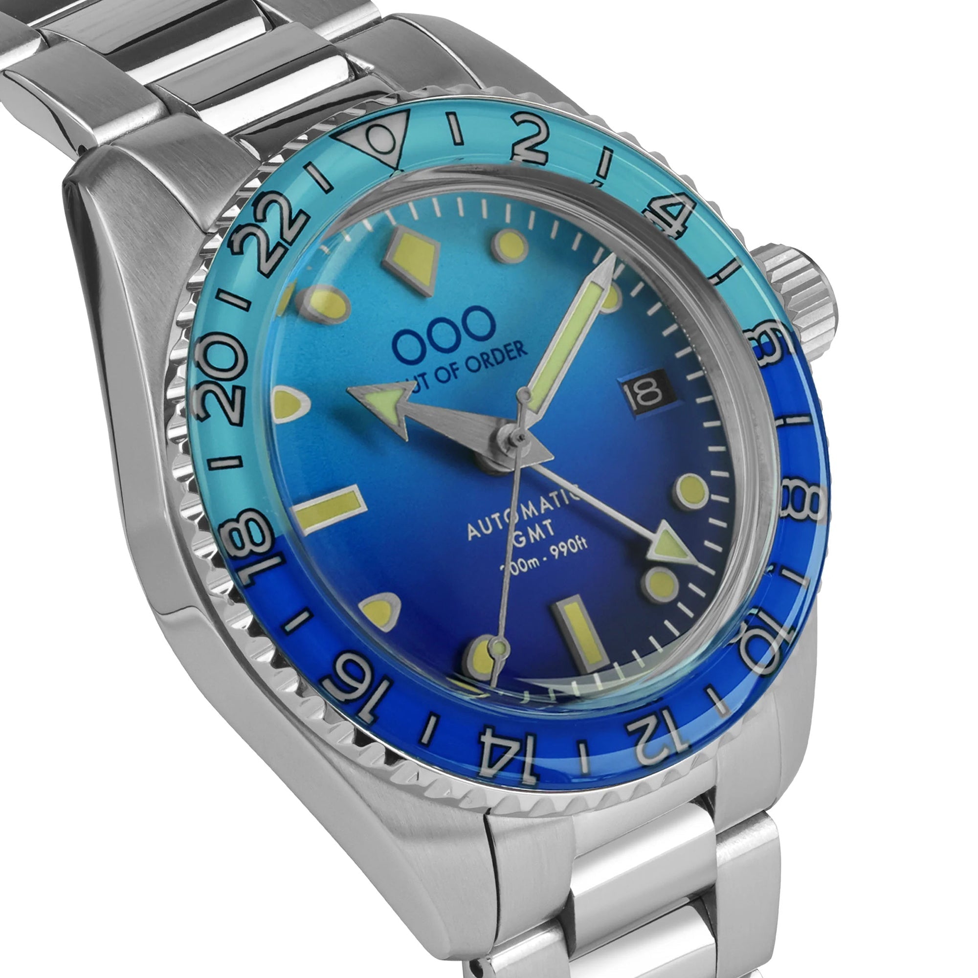 Out Of Order Shaker Bomba Blu Automatic GMT Ultra Brushed Watch OOO.001-25.BAND.BB.SS Image 3