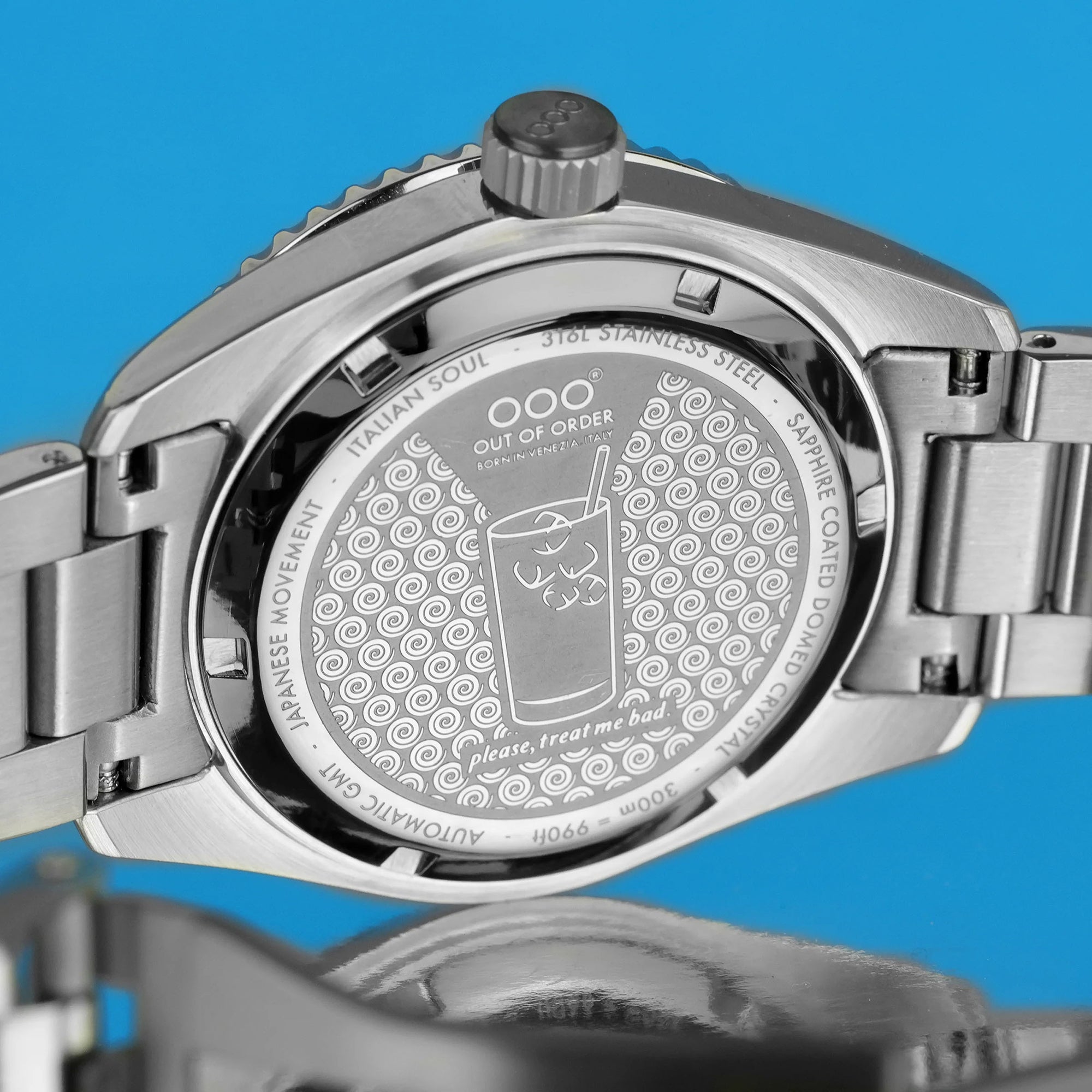 Out Of Order Shaker Bomba Blu Automatic GMT Ultra Brushed Watch OOO.001-25.BAND.BB.SS Image 5