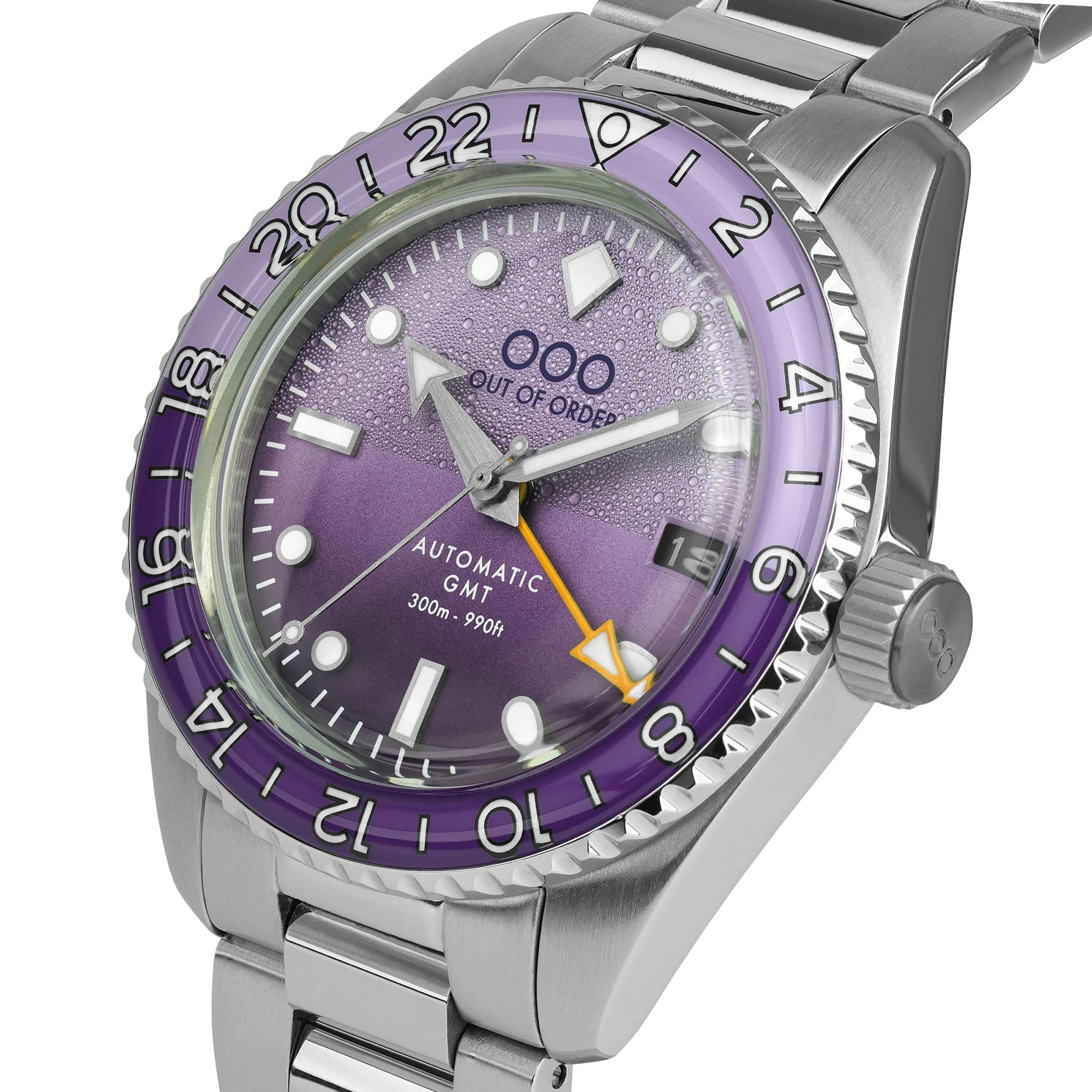 Out Of Order Shaker Dark Violet Automatic GMT Ultra Brushed Watch OOO.001-25.LA.BAND.SS Image 4