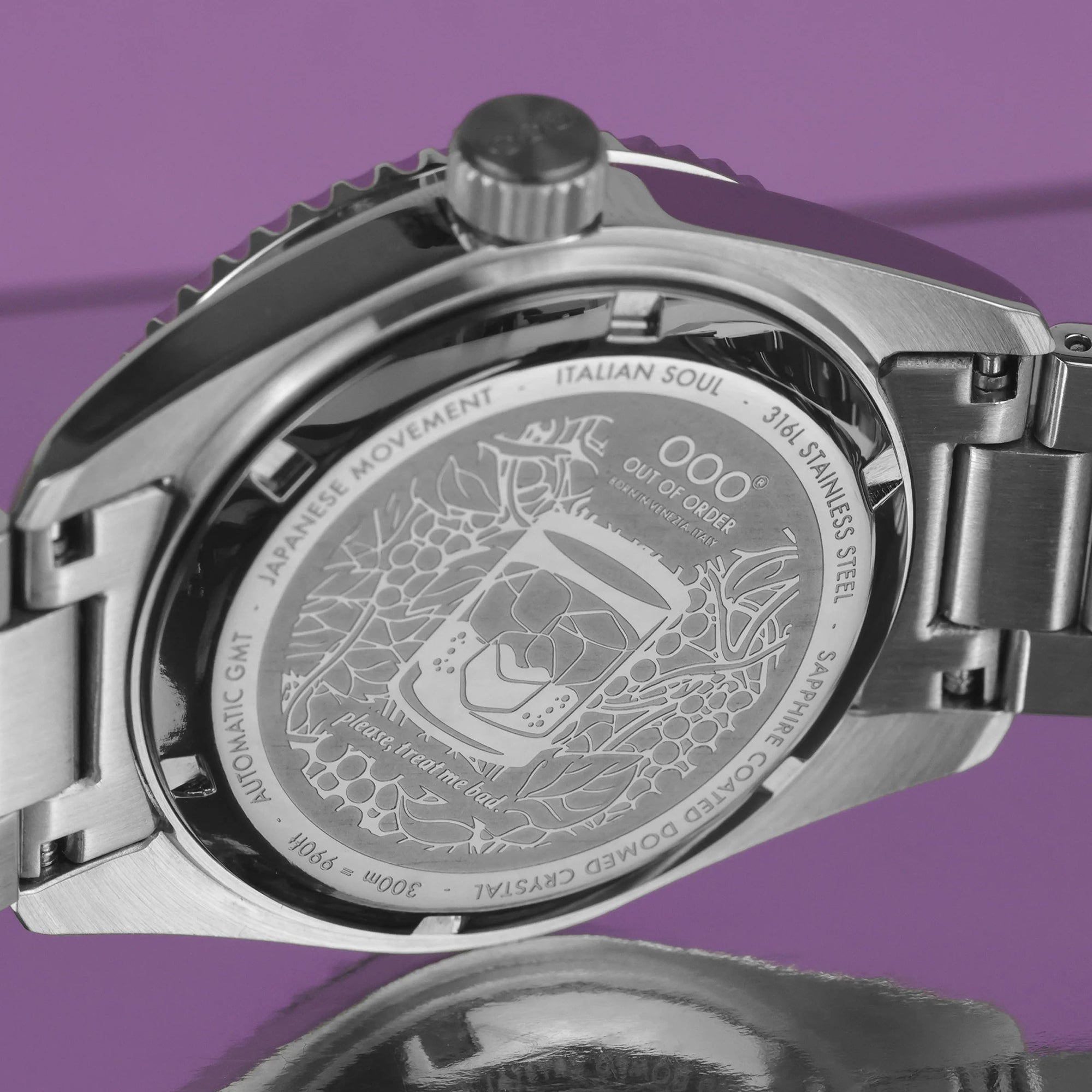 Out Of Order Shaker Dark Violet Automatic GMT Ultra Brushed Watch OOO.001-25.LA.BAND.SS Image 5