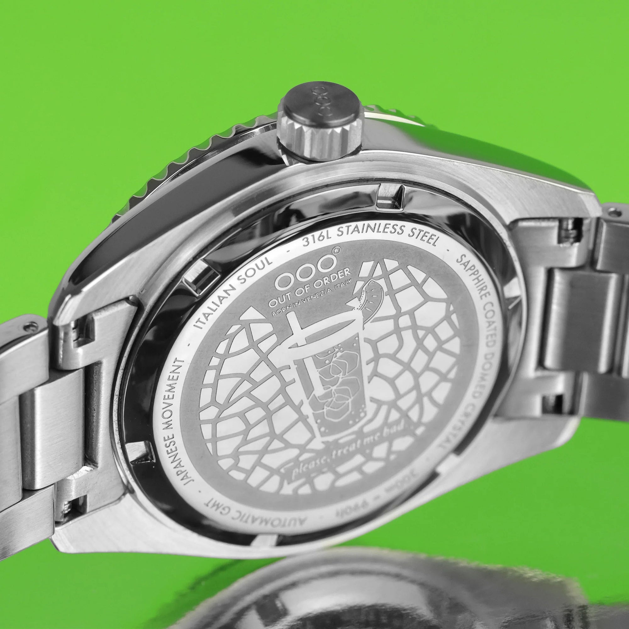 Out Of Order Shaker Midori Automatic GMT Ultra Brushed Watch OOO.001-25.BAND.MI.SS Image 5