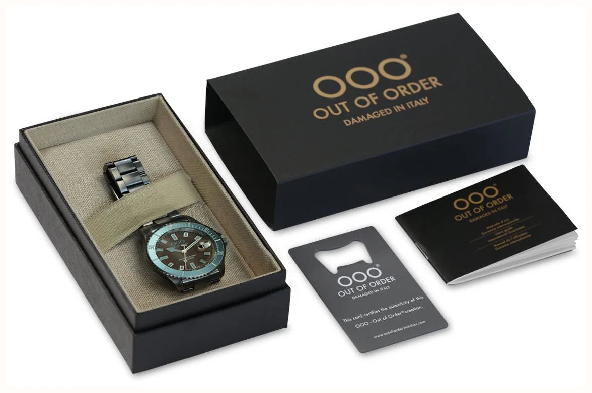 Out Of Order Turquoise And Brown Casanova Ultra Distressed Steel Watch OOO.001-27.TU.MS Image 6