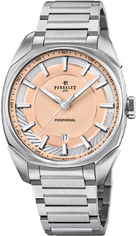 Perrelet LAB Peripheral 3 Hands & Date Salmon Bracelet Watch A1100/E Image 1