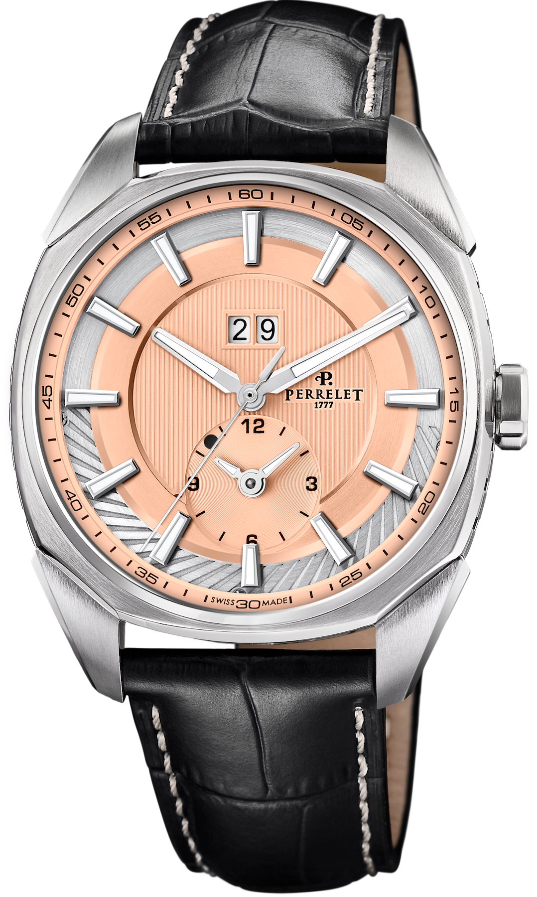 Perrelet LAB Peripheral Big Date Dual Time Salmon Watch A1101/6 Image 1