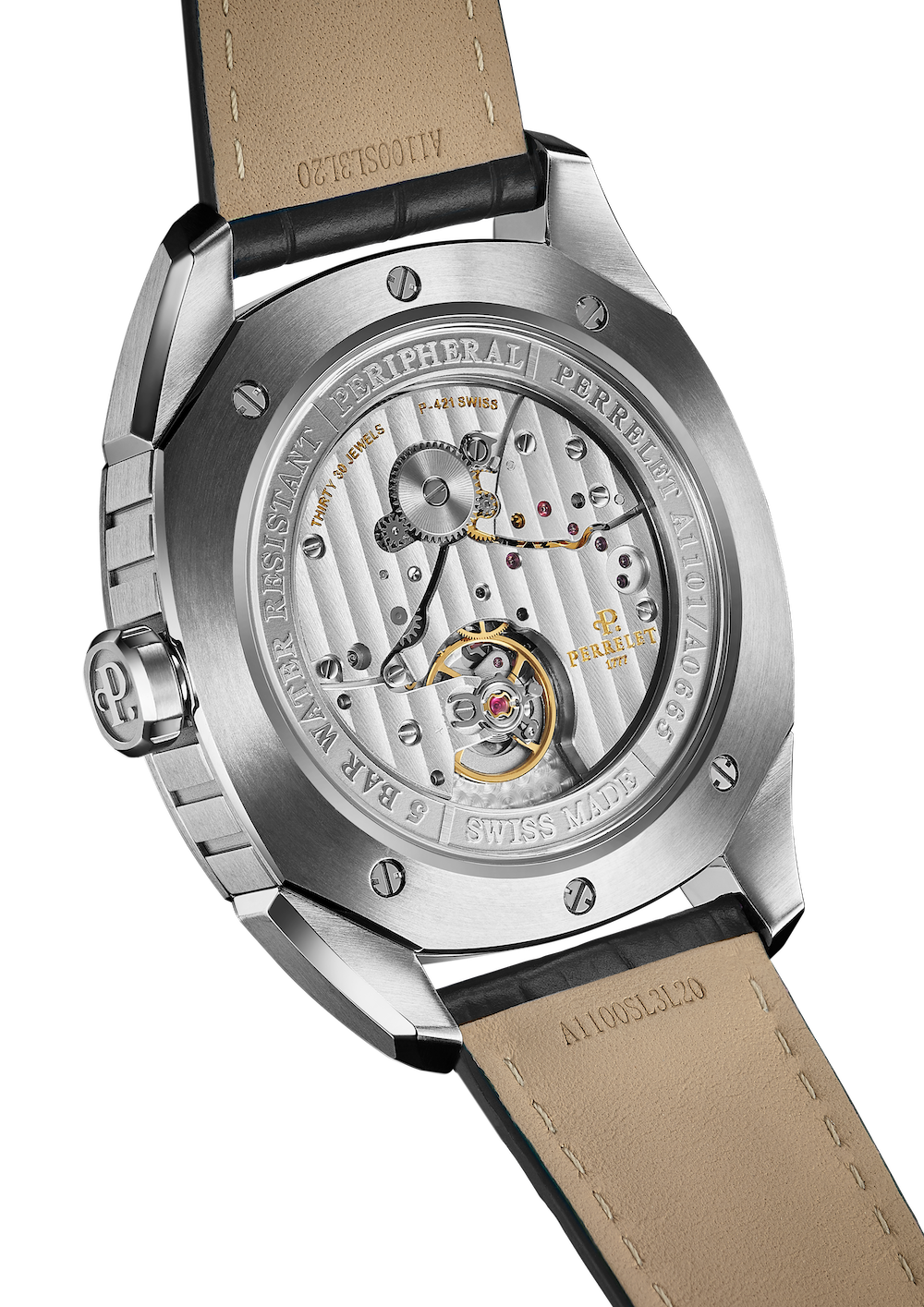 Perrelet LAB Peripheral Big Date Dual Time Salmon Watch A1101/6 Image 4