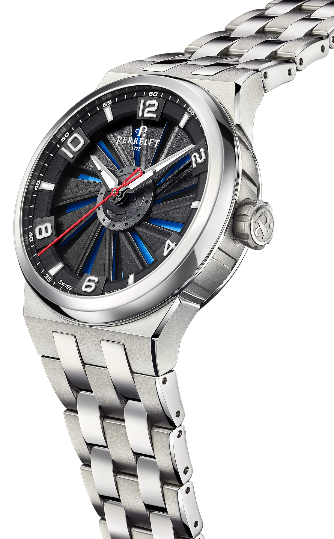 Perrelet Turbine Titanium 41 Blue Bracelet Watch A4066/2 Image 3