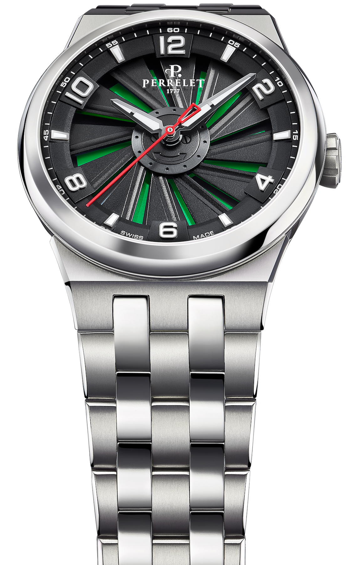 Perrelet Turbine Titanium 41 Green Bracelet Watch A4066/3 Image 4