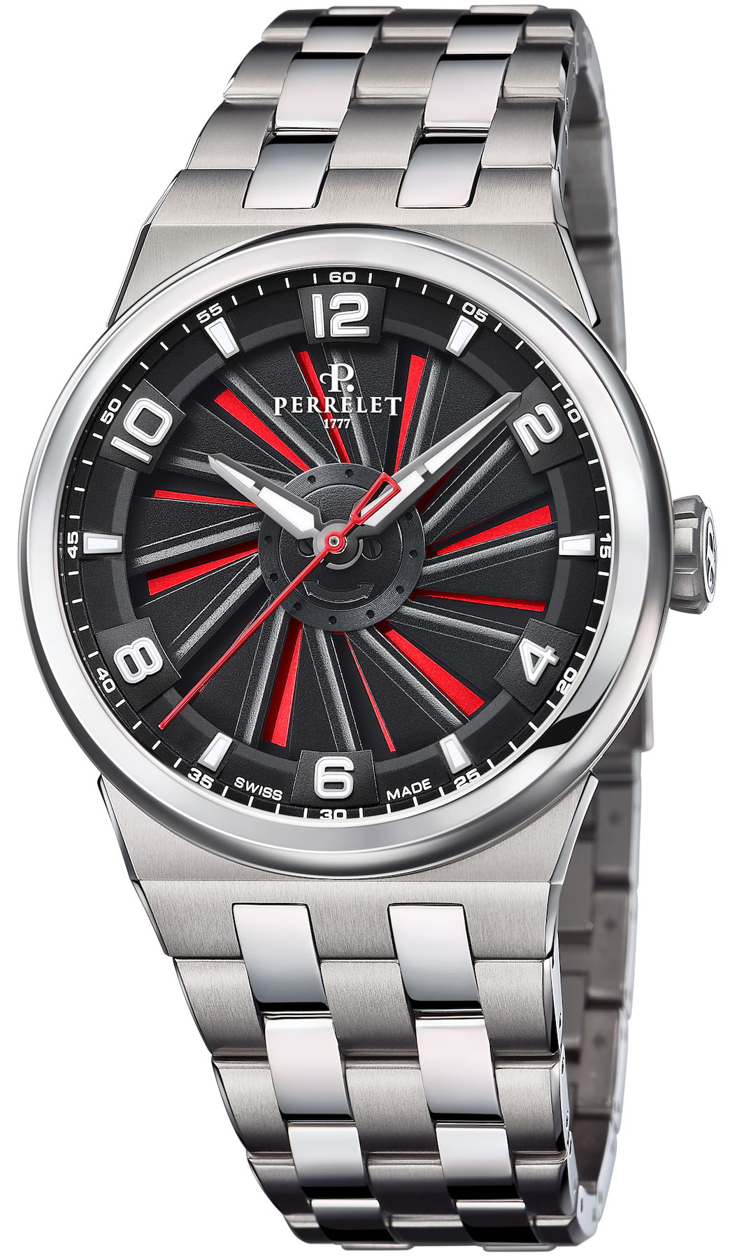 Perrelet Turbine Titanium 41 Red Bracelet Watch A4066/1 Image 1