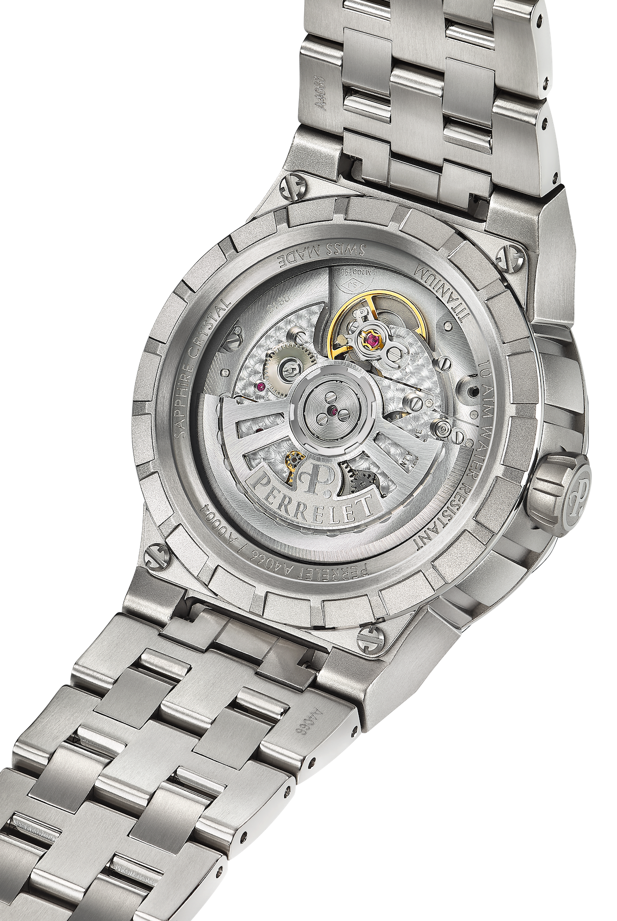 Perrelet Turbine Titanium 41 Red Bracelet Watch A4066/1 Image 2