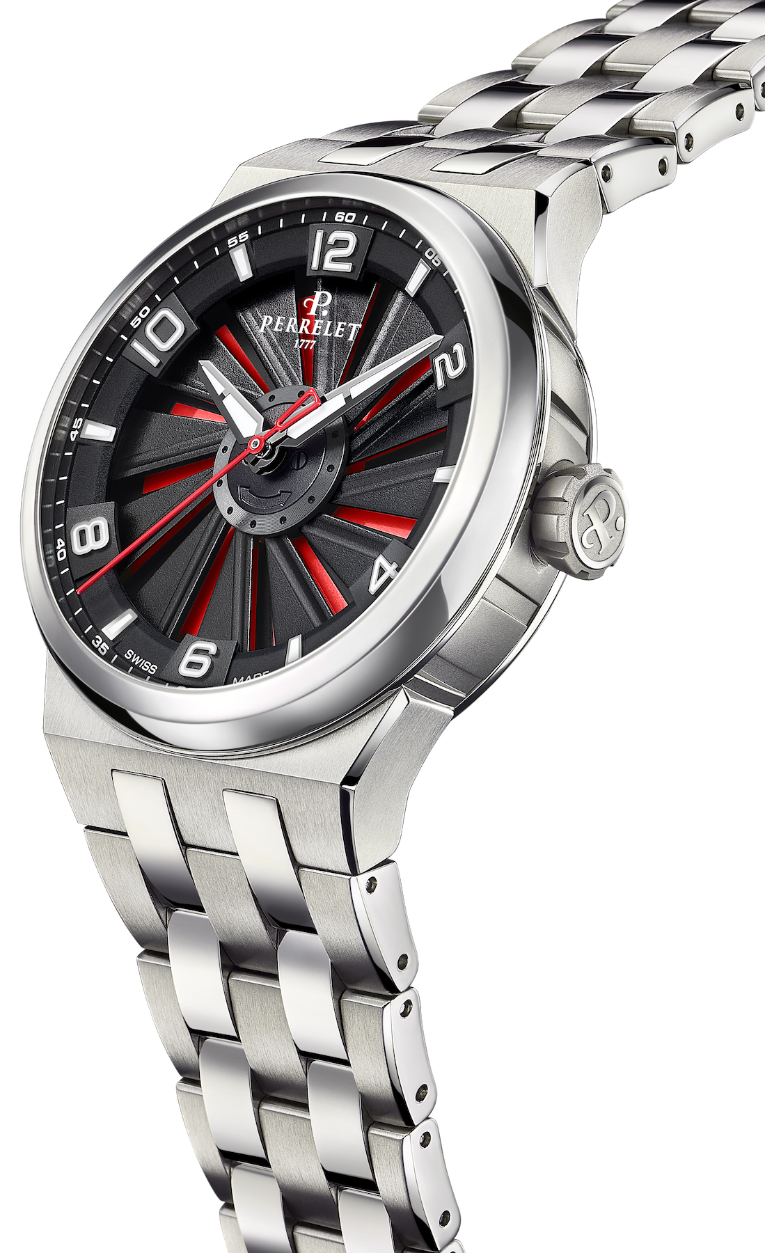 Perrelet Turbine Titanium 41 Red Bracelet Watch A4066/1 Image 3