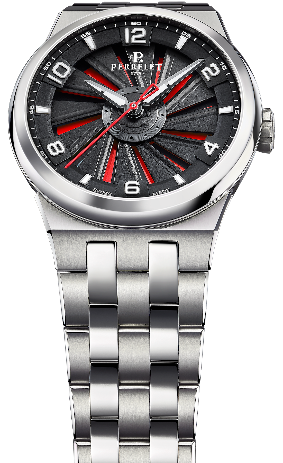 Perrelet Turbine Titanium 41 Red Bracelet Watch A4066/1 Image 4