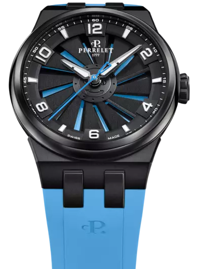 Perrelet Turbine Titanium Ice Blue Watch A4067/7 Image 4