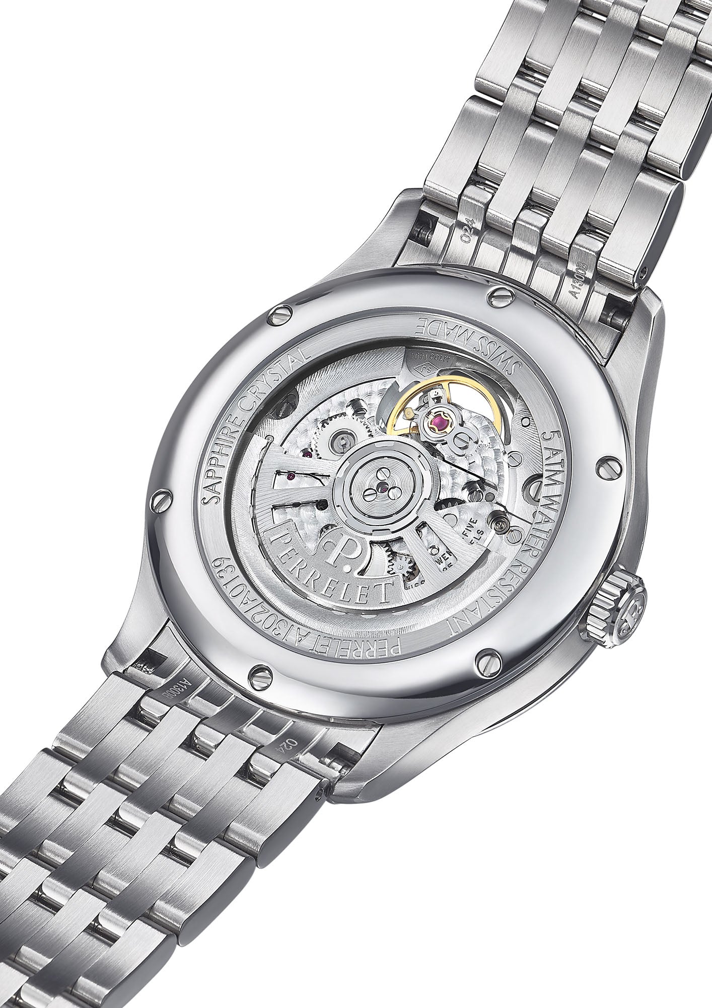Perrelet Weekend 3 Hands Open Heart Ice Blue Bracelet Watch A1302/9 Image 2