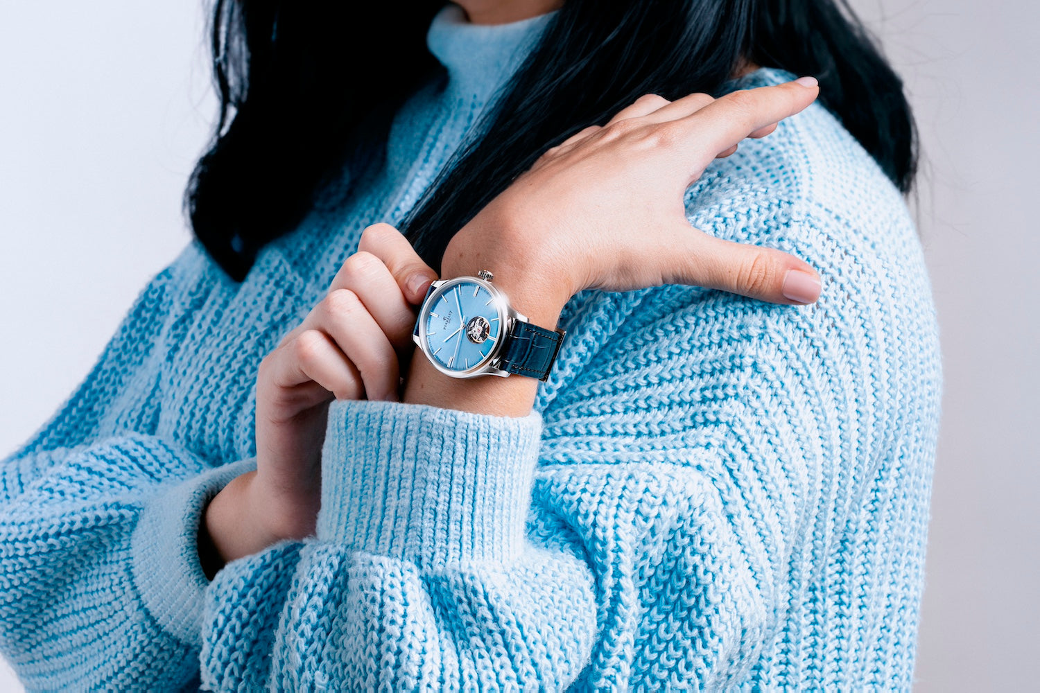 Perrelet Weekend 3 Hands Open Heart Ice Blue Watch A1302/A Image 5