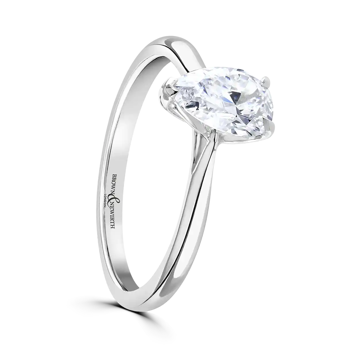Platinum 3.00ct Pear Cut Laboratory Grown Diamond Solitaire EN237P300LG-PLAT-J Image 2