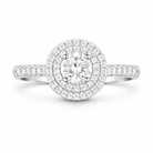 Platinum Diamond Brilliant Round Cut Cluster Shoulder Set Ring 14655 Image 3