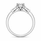 Platinum Diamond Emerald and Tapered Baguette Cut Three Stone Ring 18474 Image 3