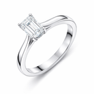 Platinum Diamond Emerald Cut Solitaire Ring 18396 Image 1