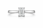 Platinum Diamond Emerald Cut Solitaire Ring 18396 Image 2