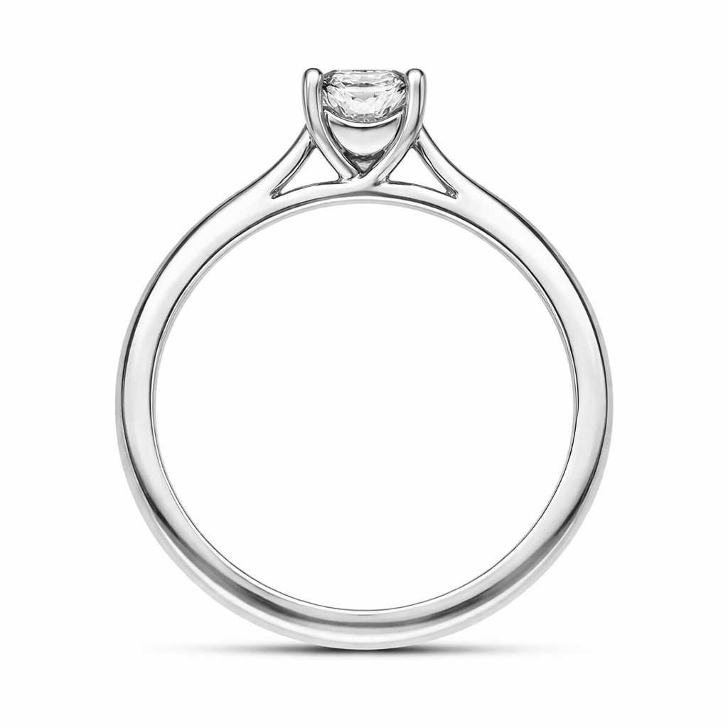 Platinum Diamond Emerald Cut Solitaire Ring 18396 Image 3