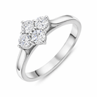 Platinum Diamond Four Stone Cluster Ring 13981 Image 1