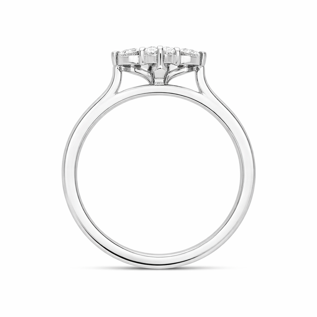 Platinum Diamond Four Stone Cluster Ring 13981 Image 3