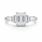Platinum Diamond GIA Certified Emerald and Baguette Cut Ring 12662 Image 2