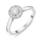 Platinum Diamond Round Brilliant Cut Cluster Ring 16730 Image 1