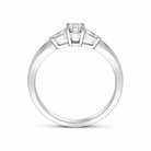 Platinum Diamond Round Brilliant Tapered Baguette Cut Three Stone Ring DMN-3169/I Image 3