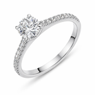 Platinum Diamond Solitaire Shoulder Set Ring A1460 Image 1