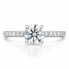 Platinum Diamond Solitaire Shoulder Set Ring A1460 Image 2