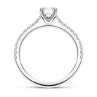 Platinum Diamond Solitaire Shoulder Set Ring A1460 Image 3