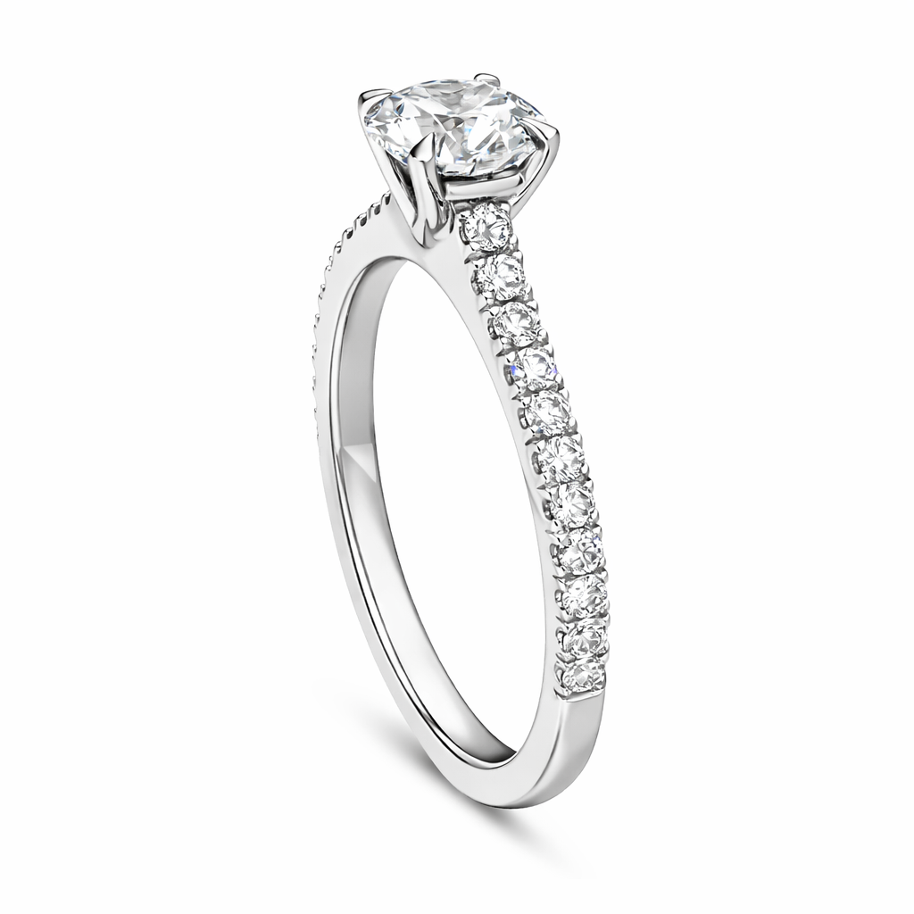 Platinum Diamond Solitaire Shoulder Set Ring A1460 Image 4
