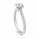 Platinum Diamond Solitaire Shoulder Set Ring A1460 Image 4