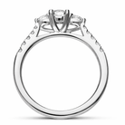 Platinum Diamond Three Stone Oval Cut Ring 16812 Image 3
