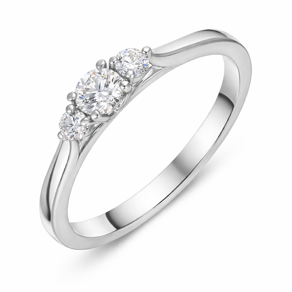 Platinum Diamond Three Stone Ring 16759 Image 1