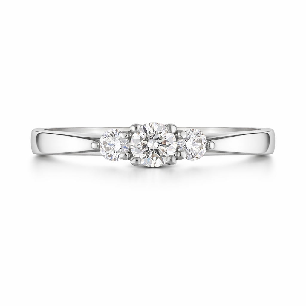 Platinum Diamond Three Stone Ring 16759 Image 2