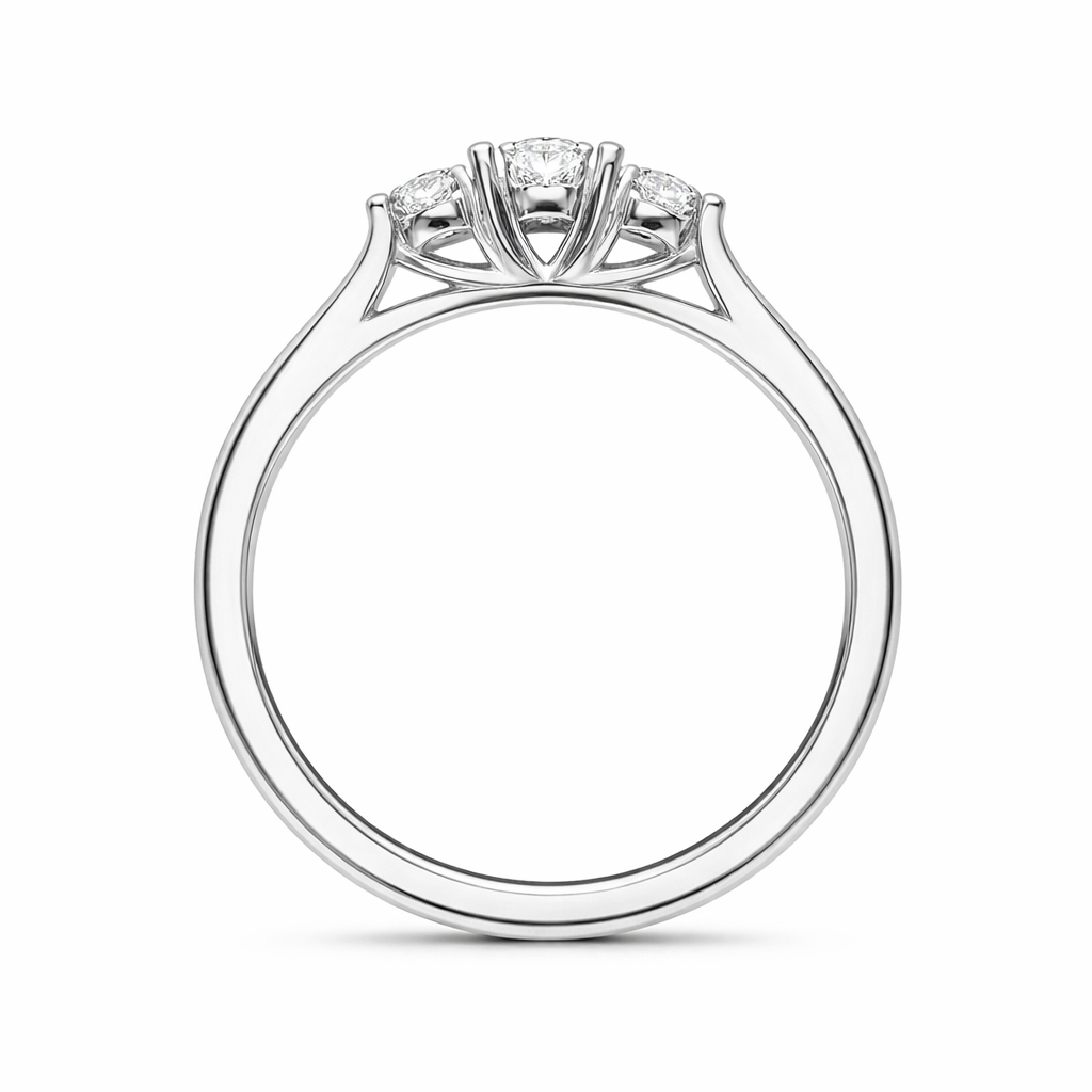 Platinum Diamond Three Stone Ring 16759 Image 3