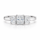 Platinum GIA Certified EVS1 1.01ct Diamond Emerald Cut Trilogy Ring DMN-2984 Image 2
