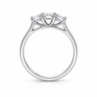Platinum GIA Certified EVS1 1.01ct Diamond Emerald Cut Trilogy Ring DMN-2984 Image 3