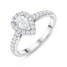 Platinum GIA Certified FVS2 0.75ct Diamond Pear Cut Cluster Ring DMN-2975 Image 1