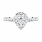 Platinum GIA Certified FVS2 0.75ct Diamond Pear Cut Cluster Ring DMN-2975 Image 2