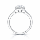 Platinum GIA Certified GVS2 0.59ct Diamond Emerald Cut Framed Cluster Ring DMN-2974 Image 3