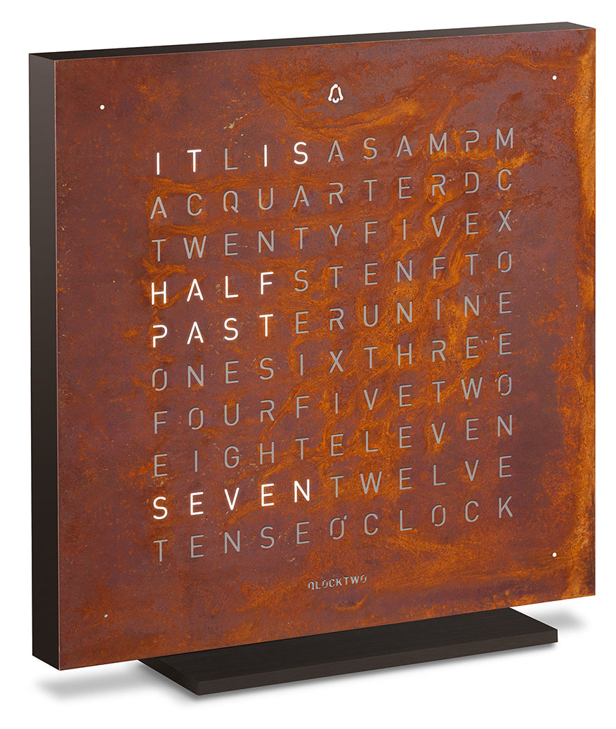 QLOCKTWO Earth 13.5 Creators Edition Rust Table Clock Watch T4BLENRT Image 2