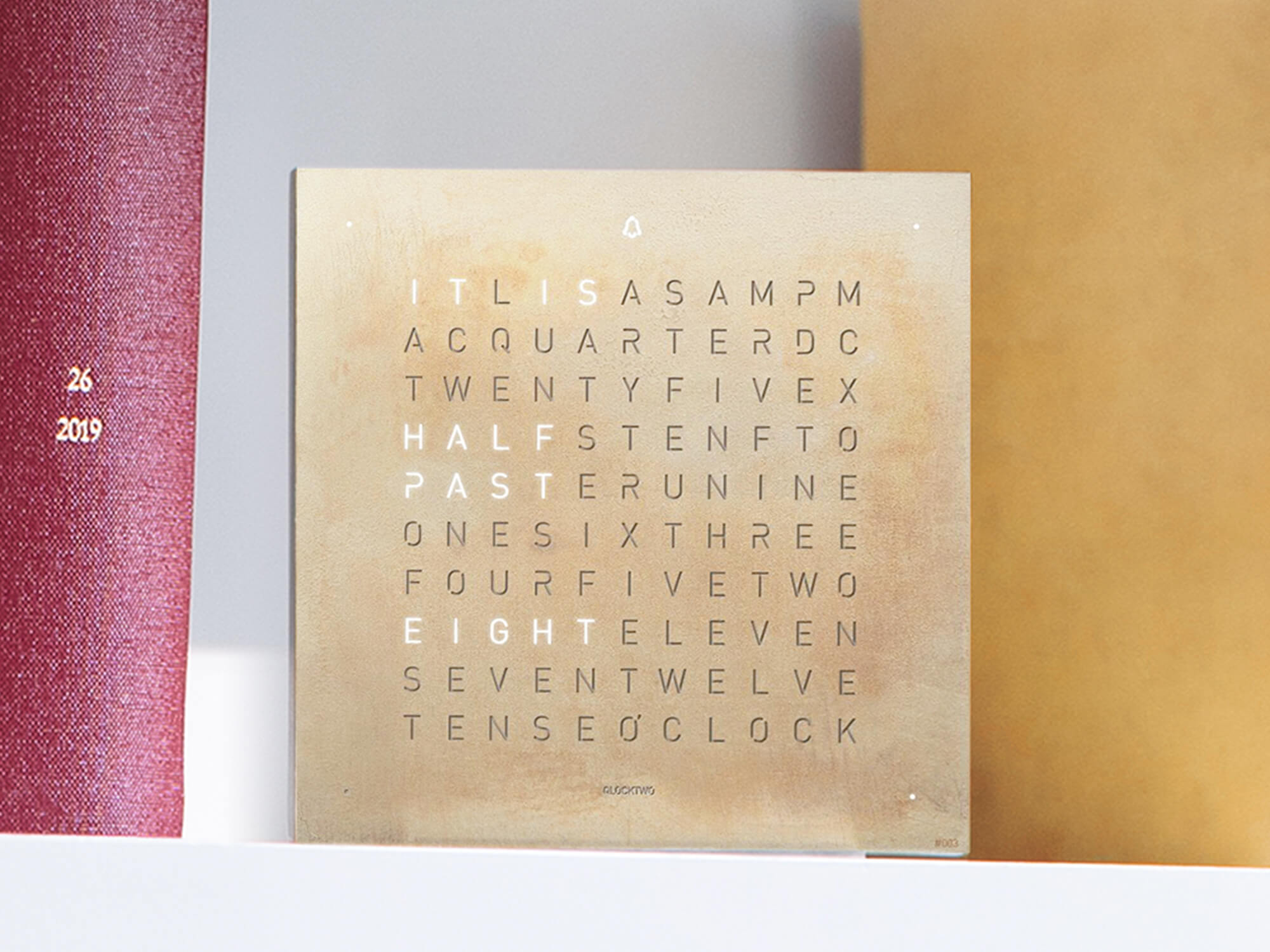 QLOCKTWO Earth 13.5 Creators Edition Silver And Gold Table Clock Watch T4SENSG Image 5