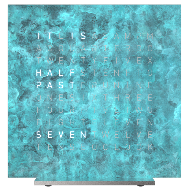 QLOCKTWO Earth 13.5 Creators Edition Vintage Copper Table Clock Watch T4SENVICO Image 1