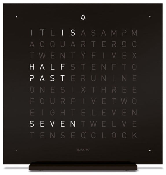QLOCKTWO Earth 13.5 Deep Black Table Clock Watch T4BLENSSBL Image 1