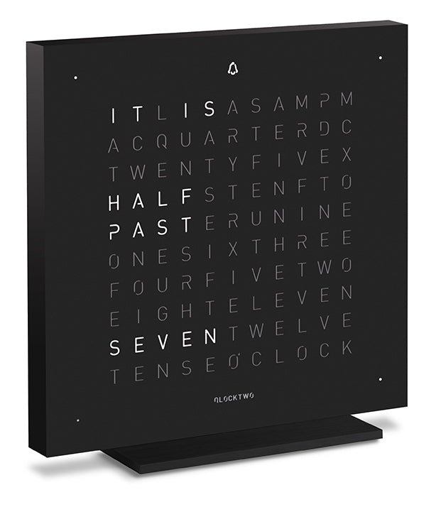 QLOCKTWO Earth 13.5 Deep Black Table Clock Watch T4BLENSSBL Image 2
