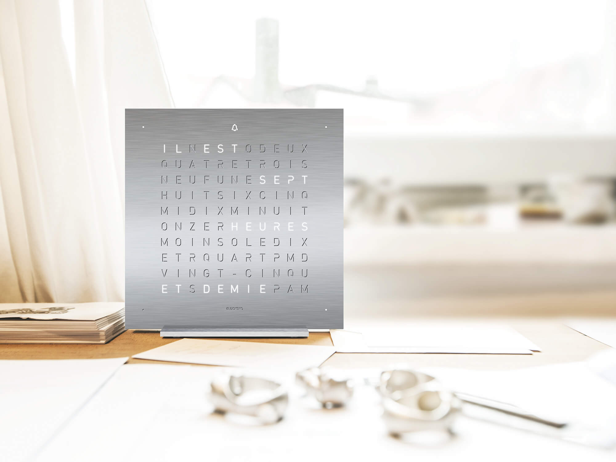 QLOCKTWO Earth 13.5 Full Metal Table Clock Watch T4SENSS Image 5